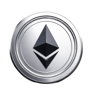 Floating graphic element showing the Ethereum (ETH) coin
